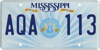 MS license plate AQA113