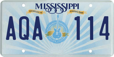 MS license plate AQA114