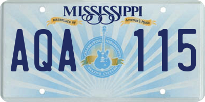 MS license plate AQA115