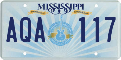 MS license plate AQA117
