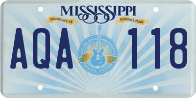MS license plate AQA118