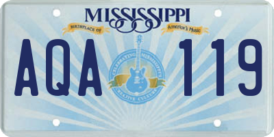 MS license plate AQA119