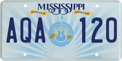 MS license plate AQA120