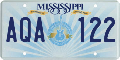 MS license plate AQA122