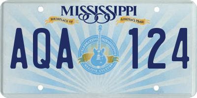 MS license plate AQA124