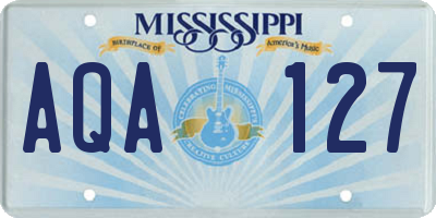 MS license plate AQA127