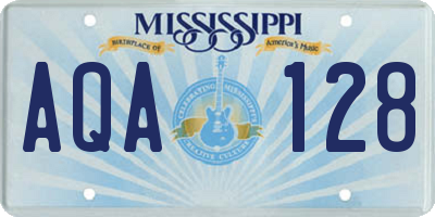 MS license plate AQA128