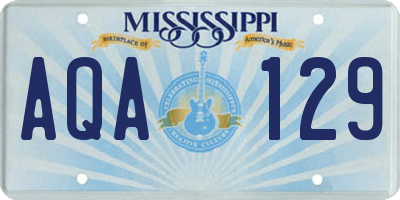 MS license plate AQA129