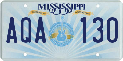MS license plate AQA130