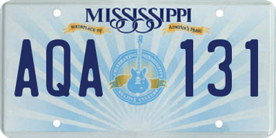 MS license plate AQA131