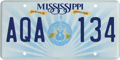 MS license plate AQA134