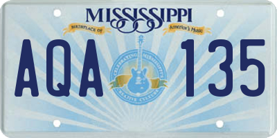 MS license plate AQA135