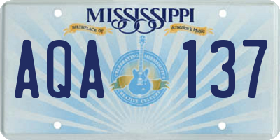 MS license plate AQA137