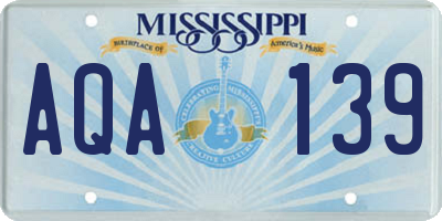 MS license plate AQA139