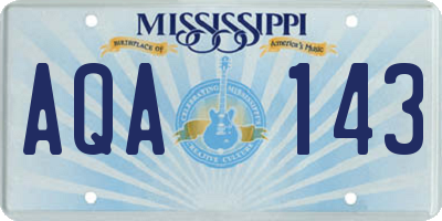 MS license plate AQA143