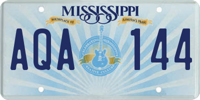 MS license plate AQA144