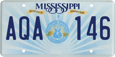 MS license plate AQA146