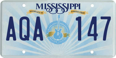 MS license plate AQA147