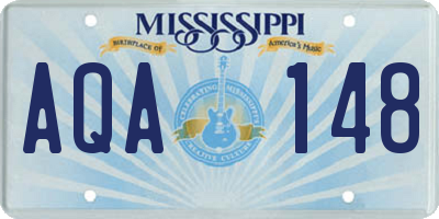 MS license plate AQA148