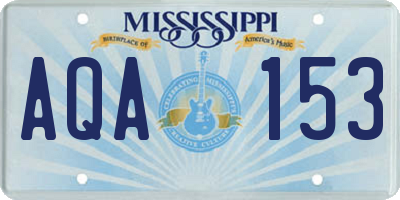 MS license plate AQA153