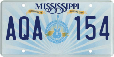 MS license plate AQA154