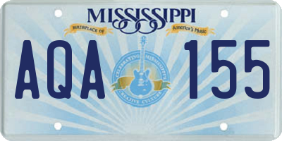 MS license plate AQA155