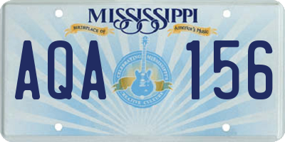 MS license plate AQA156
