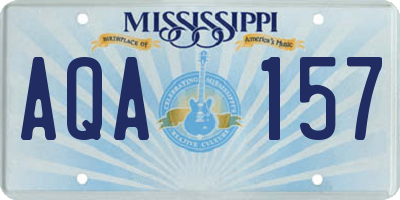 MS license plate AQA157