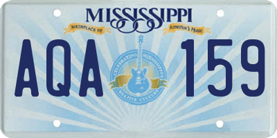 MS license plate AQA159