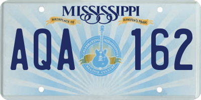 MS license plate AQA162