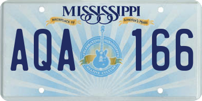 MS license plate AQA166