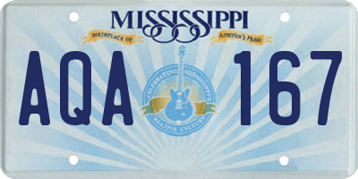 MS license plate AQA167