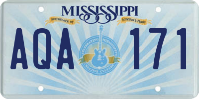 MS license plate AQA171
