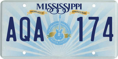 MS license plate AQA174