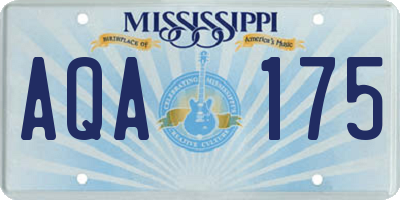 MS license plate AQA175