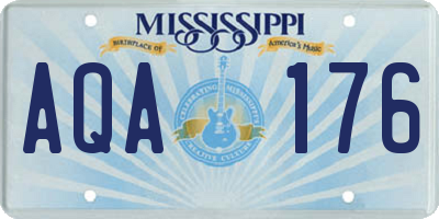 MS license plate AQA176