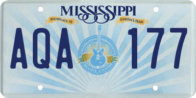 MS license plate AQA177