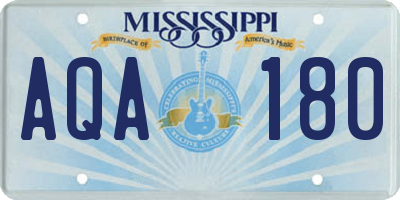 MS license plate AQA180