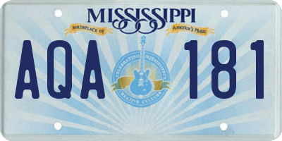 MS license plate AQA181