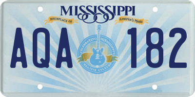 MS license plate AQA182
