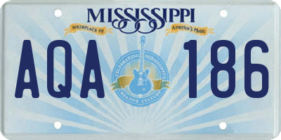 MS license plate AQA186