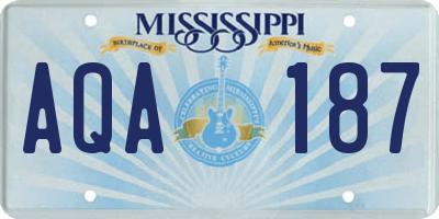 MS license plate AQA187