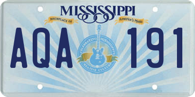 MS license plate AQA191