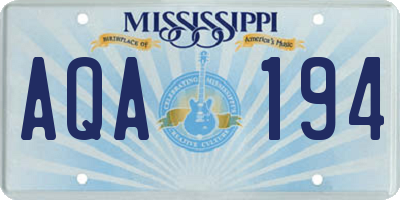 MS license plate AQA194