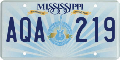 MS license plate AQA219