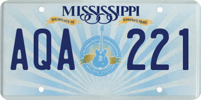 MS license plate AQA221