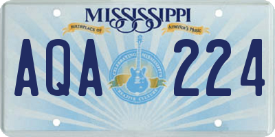 MS license plate AQA224