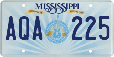 MS license plate AQA225