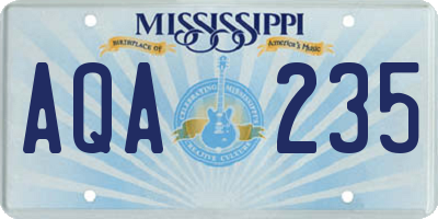 MS license plate AQA235