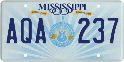 MS license plate AQA237